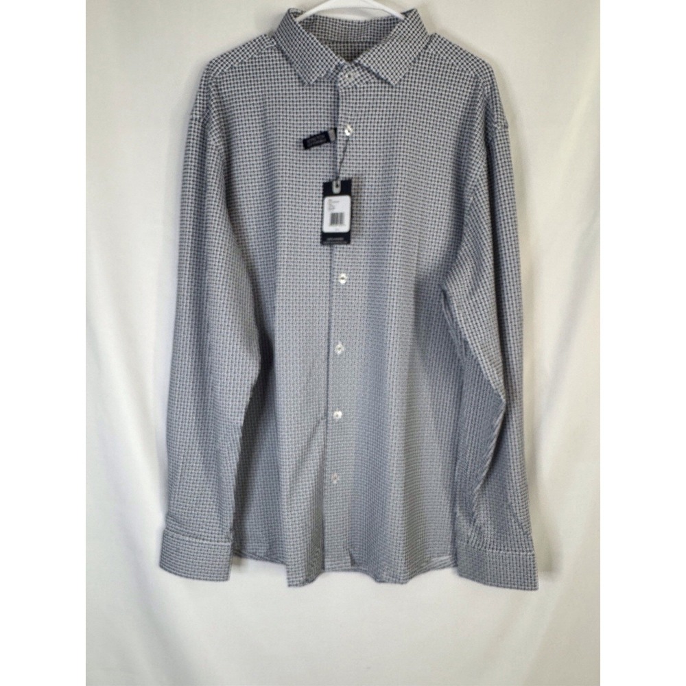 Stone Rose Men's 2XL Button Down Shirt NWT Blue Geometric Print Long Sleeve